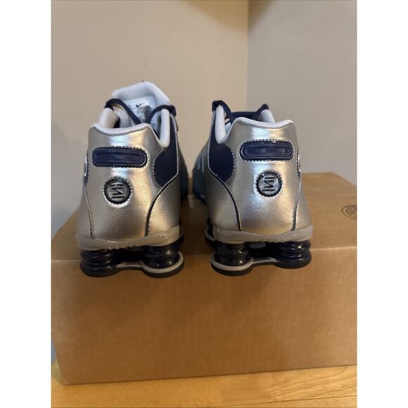 Size 10 - Nike Shox NZ Metallic Silver Midnight Navy NEW No Box - Picture 4 of 6